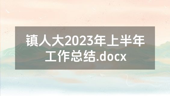 镇人大2023年上半年工作总结.docx