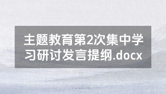 主题教育第2次集中学习研讨发言提纲.docx