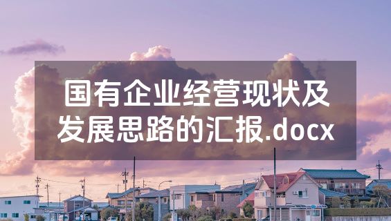 国有企业经营现状及发展思路的汇报.docx