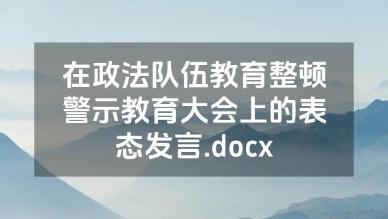 在政法队伍教育整顿警示教育大会上的表态发言.docx