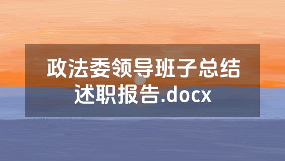 政法委领导班子总结述职报告.docx