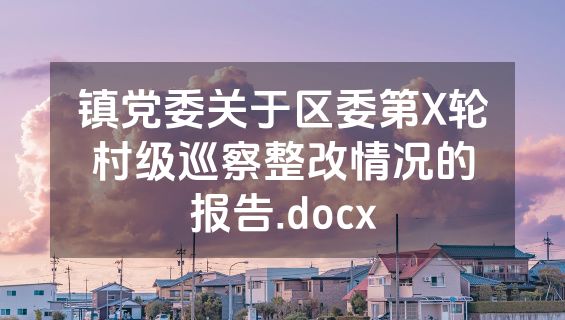 镇党委关于区委第X轮村级巡察整改情况的报告.docx