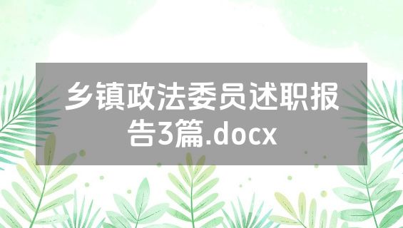 乡镇政法委员述职报告3篇.docx