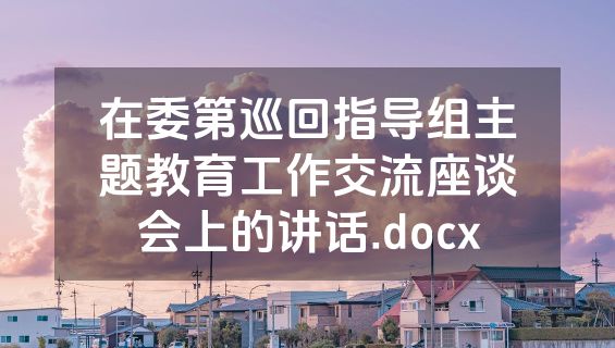 在委第巡回指导组主题教育工作交流座谈会上的讲话.docx