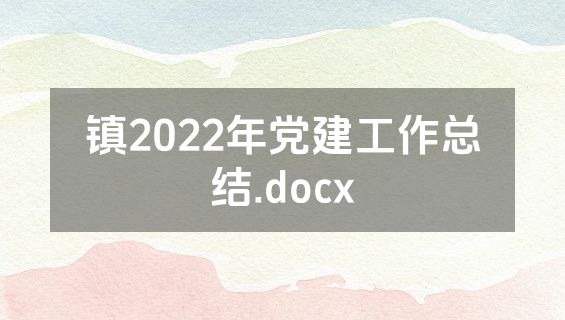 镇2022年党建工作总结.docx