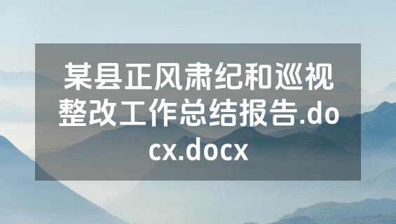 某县正风肃纪和巡视整改工作总结报告.docx.docx