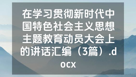 在学习贯彻新时代中国特色社会主义思想主题教育动员大会上的讲话汇编（3篇）.docx