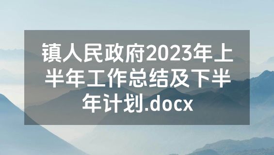 镇人民政府2023年上半年工作总结及下半年计划.docx