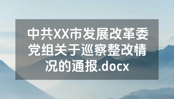 中共XX市发展改革委党组关于巡察整改情况的通报.docx