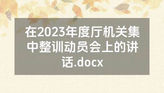 在2023年度厅机关集中整训动员会上的讲话.docx