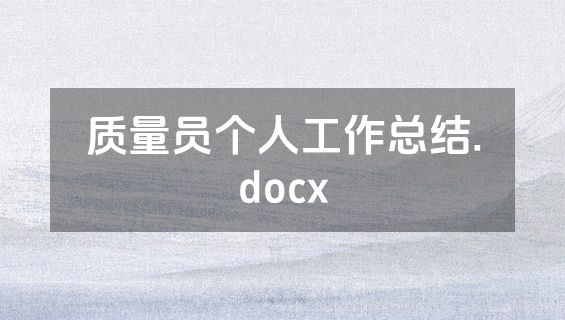 质量员个人工作总结.docx