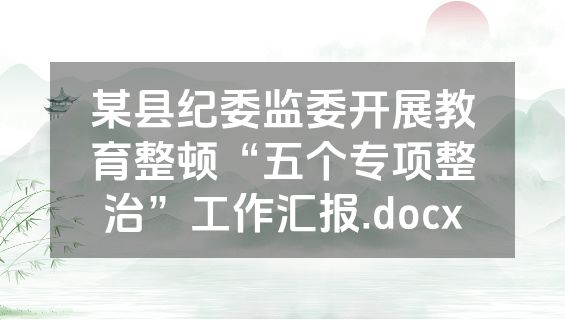 某县纪委监委开展教育整顿“五个专项整治”工作汇报.docx