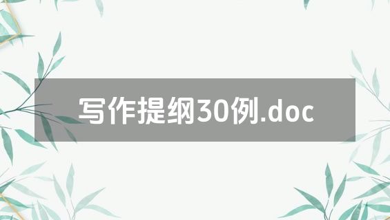 写作提纲30例.doc