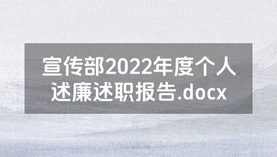宣传部2022年度个人述廉述职报告.docx
