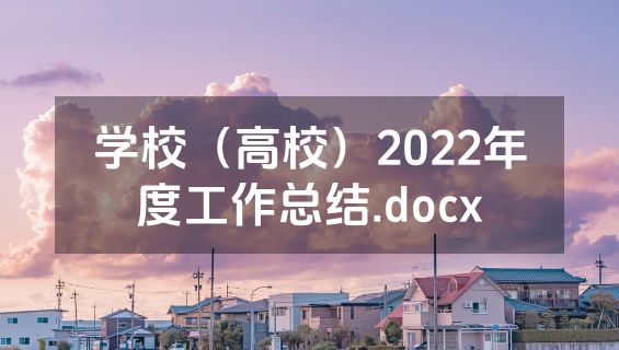 学校（高校）2022年度工作总结.docx