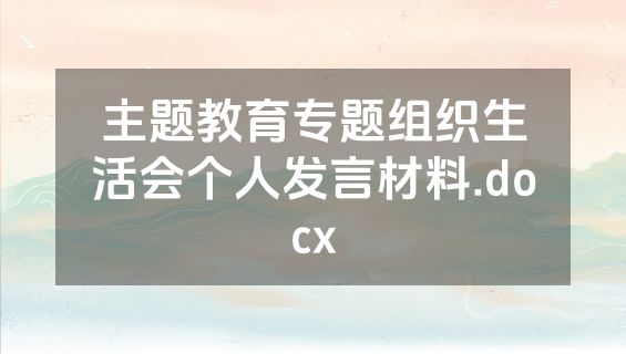 主题教育专题组织生活会个人发言材料.docx