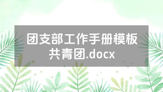 团支部工作手册模板共青团.docx