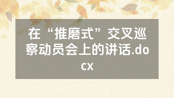 在“推磨式”交叉巡察动员会上的讲话.docx