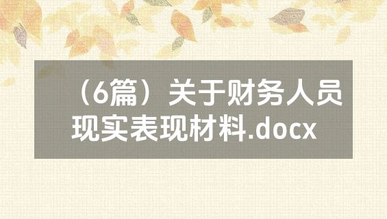 （6篇）关于财务人员现实表现材料.docx