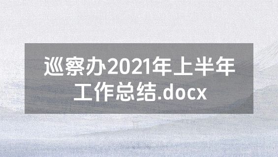 巡察办2021年上半年工作总结.docx