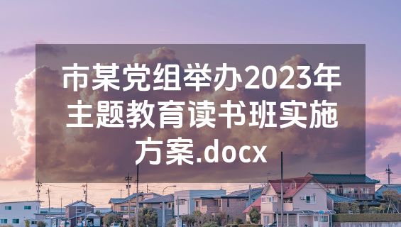 市某党组举办2023年主题教育读书班实施方案.docx