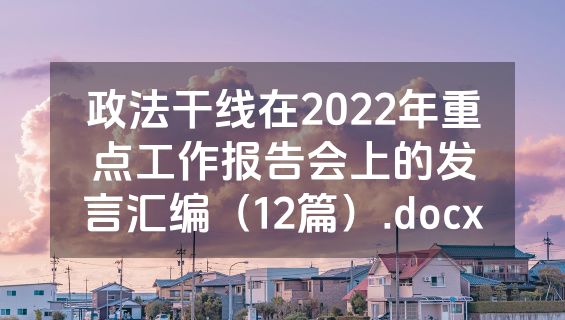 政法干线在2022年重点工作报告会上的发言汇编（12篇）.docx