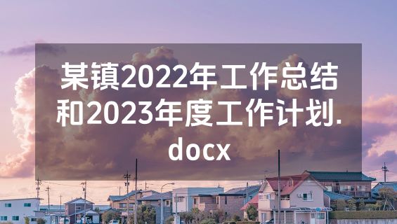 某镇2022年工作总结和2023年度工作计划.docx
