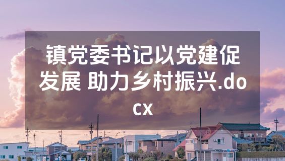 镇党委书记以党建促发展 助力乡村振兴.docx