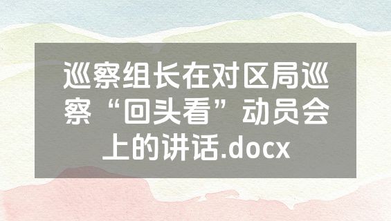巡察组长在对区局巡察“回头看”动员会上的讲话.docx