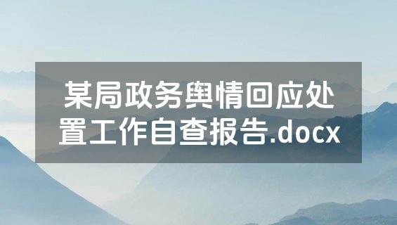 某局政务舆情回应处置工作自查报告.docx