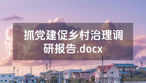 抓党建促乡村治理调研报告.docx