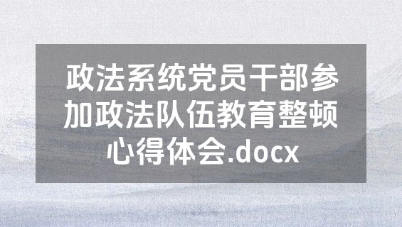 政法系统党员干部参加政法队伍教育整顿心得体会.docx