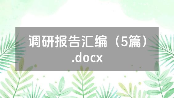 调研报告汇编（5篇）.docx