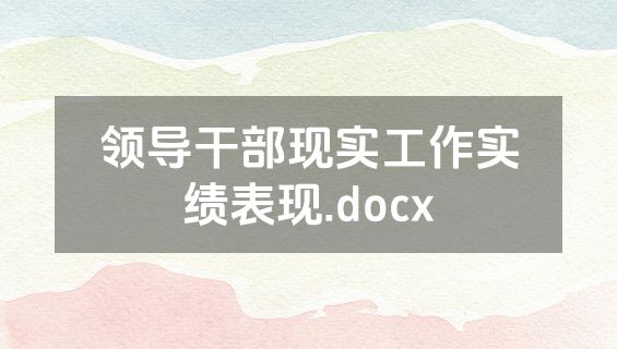 领导干部现实工作实绩表现.docx