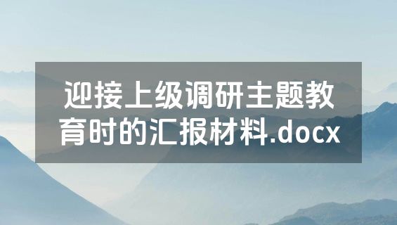 迎接上级调研主题教育时的汇报材料.docx