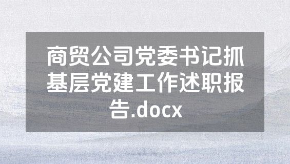 商贸公司党委书记抓基层党建工作述职报告.docx
