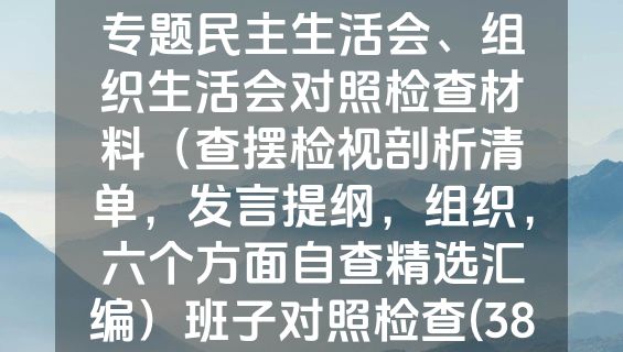 班子2023年主题教育专题民主生活会、组织生活会对照检查材料（查摆检视剖析清单，发言提纲，组织，六个方面自查精选汇编）班子对照检查(38篇）.docx