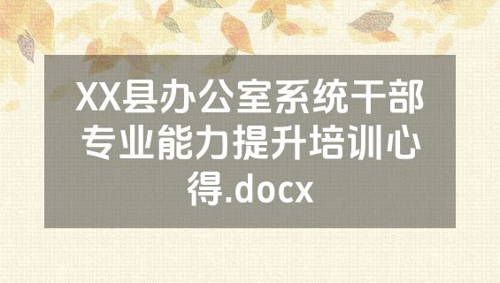 XX县办公室系统干部专业能力提升培训心得.docx