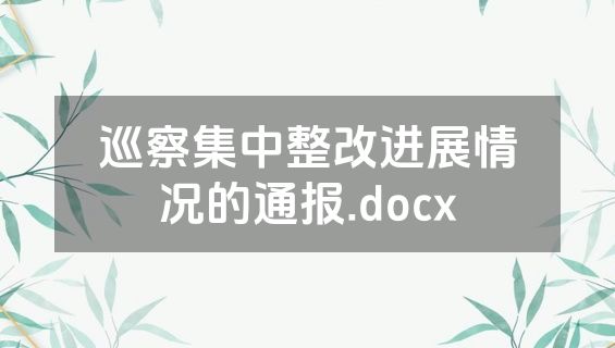 巡察集中整改进展情况的通报.docx