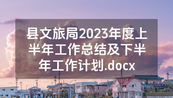 县文旅局2023年度上半年工作总结及下半年工作计划.docx