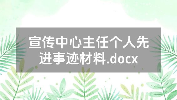 宣传中心主任个人先进事迹材料.docx