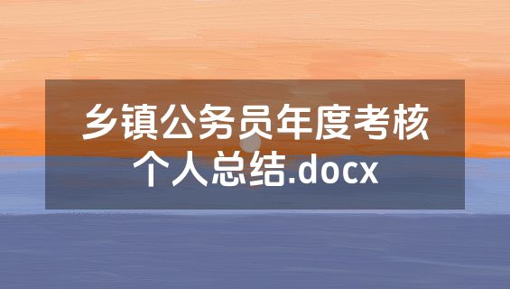 乡镇公务员年度考核个人总结.docx