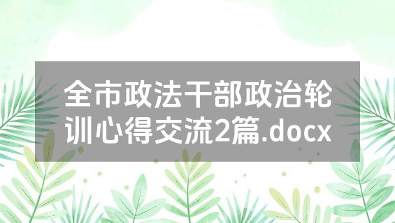 全市政法干部政治轮训心得交流2篇.docx