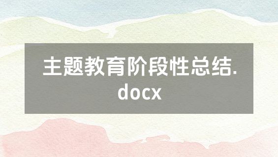 主题教育阶段性总结.docx