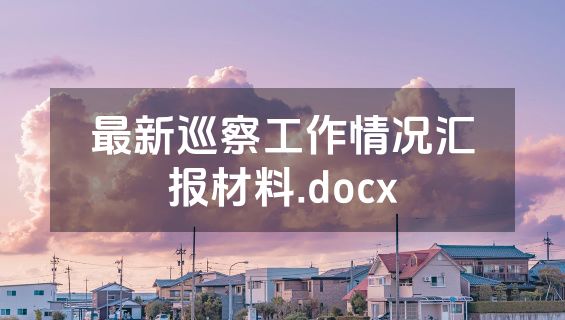 最新巡察工作情况汇报材料.docx
