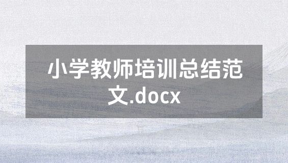 小学教师培训总结范文.docx