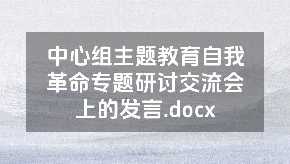 中心组主题教育自我革命专题研讨交流会上的发言.docx