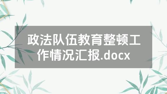 政法队伍教育整顿工作情况汇报.docx