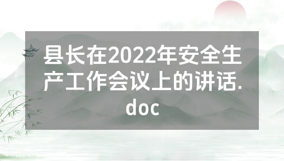 县长在2022年安全生产工作会议上的讲话.doc