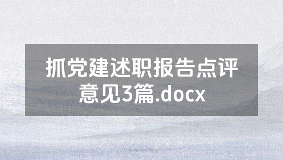 抓党建述职报告点评意见3篇.docx